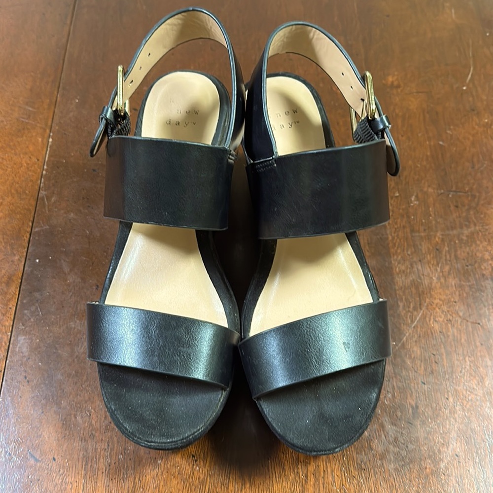 Chunky black platform heels